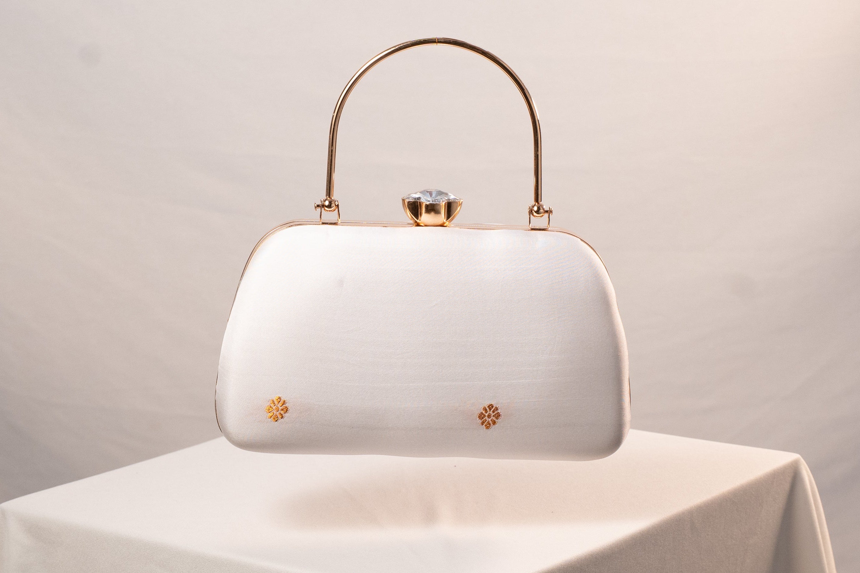 Ivory and Golden Mekhela Purse